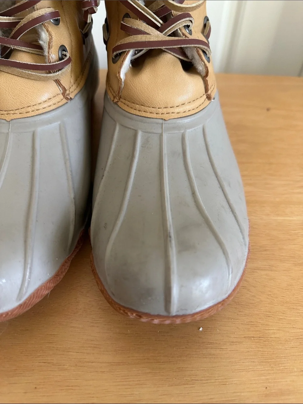 Seven7 Tan and Gray Women's Winter Rain Duck Boots